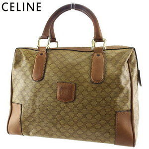 Celine Boston bag handbag macadam beige brown leather